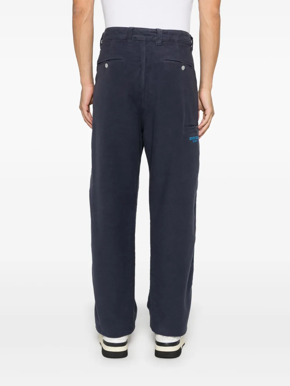 Stone Island Broek met geborduurd logo Blauw