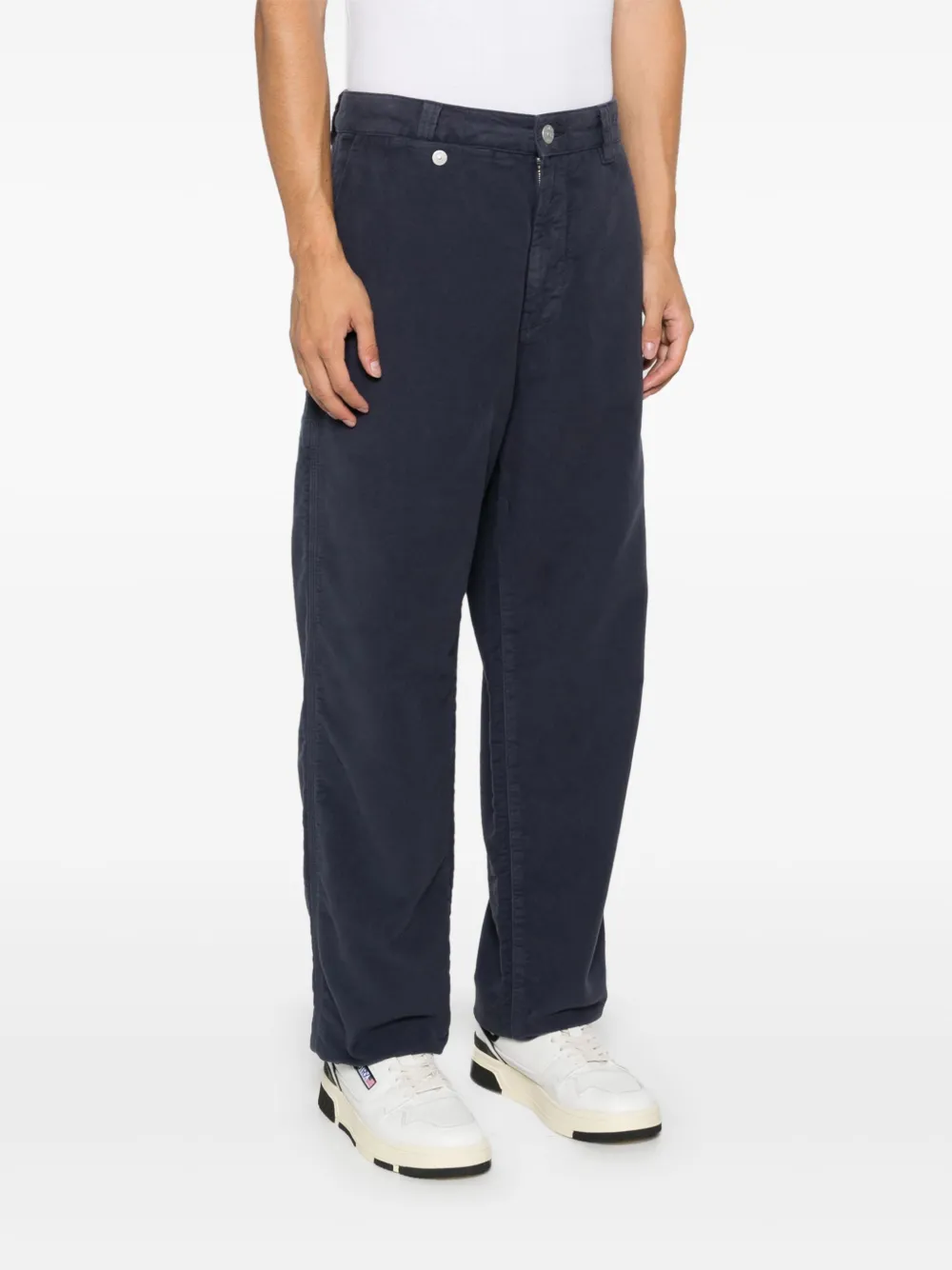 Stone Island Broek met geborduurd logo Blauw
