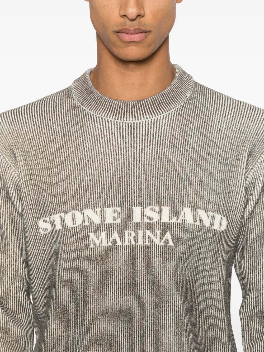 Stone Island Trui met logoprint Grijs