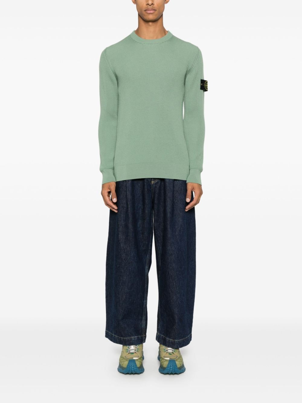 Stone Island ribbed wool sweater - Groen