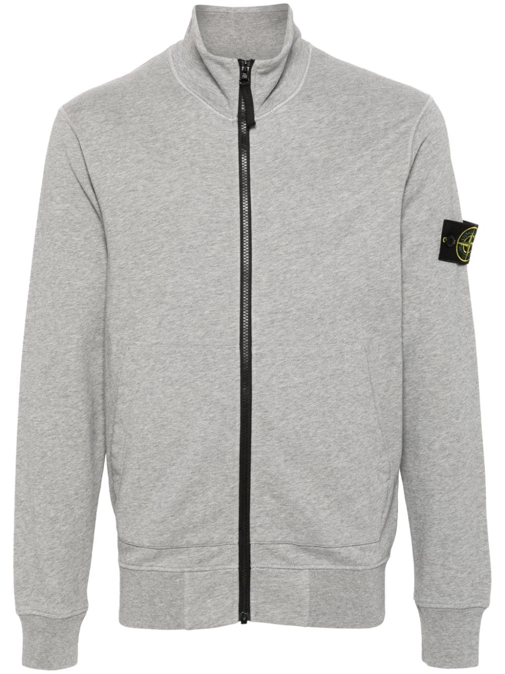 Shop Stone Island Cotton Fleece Sweatshirt In Grey