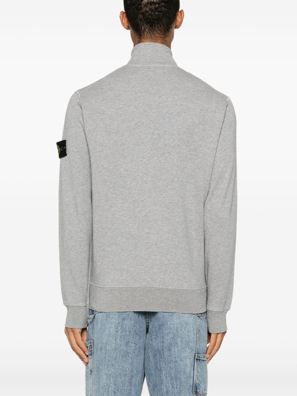 Shop Stone Island Cotton Fleece Sweatshirt In Grey