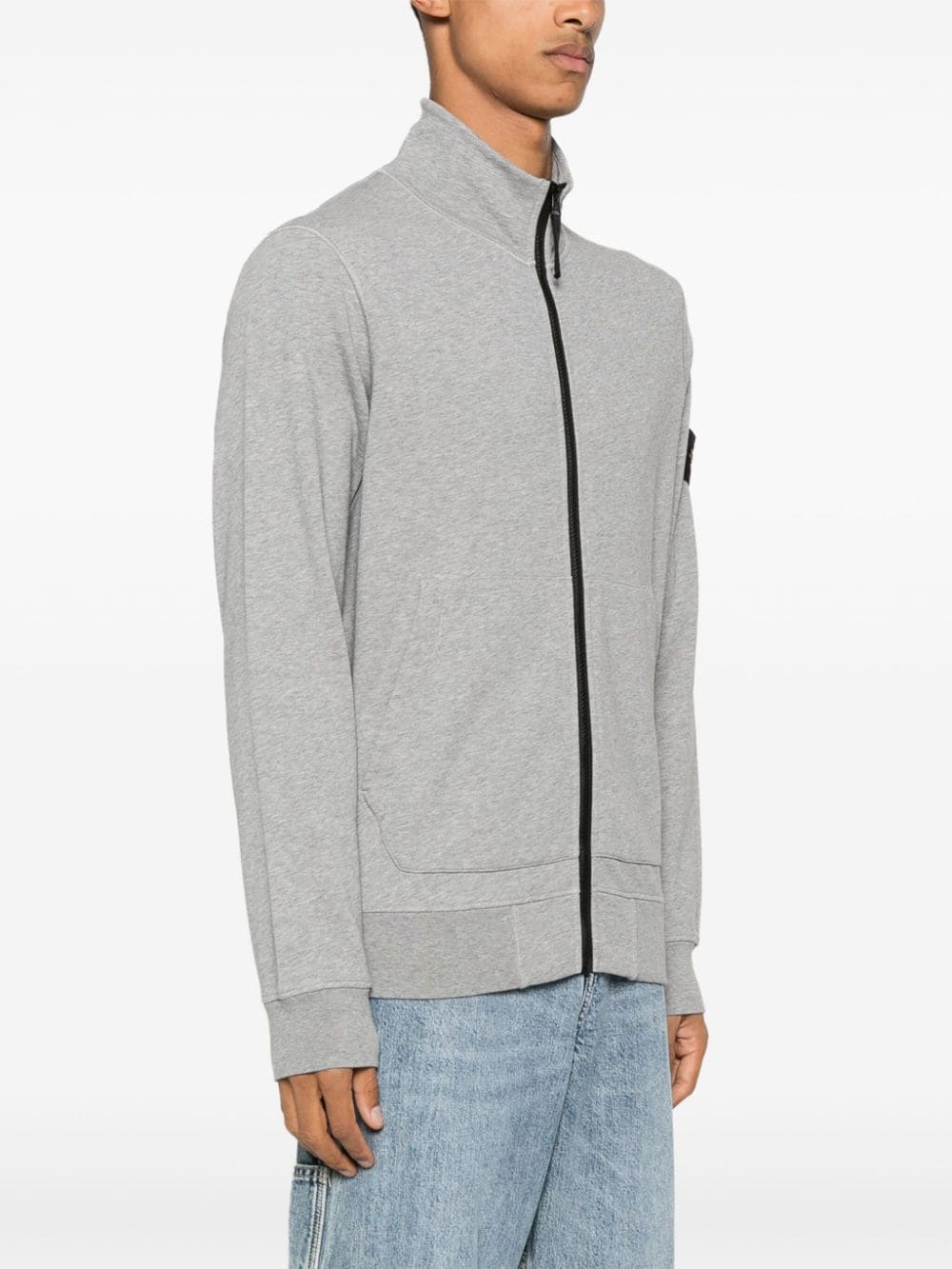 Shop Stone Island Cotton Fleece Sweatshirt In Grey