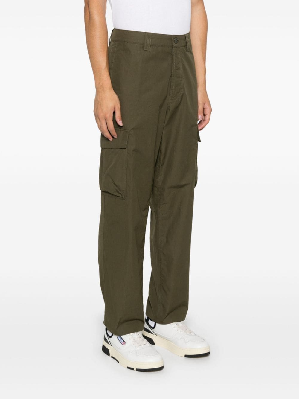 Shop Stone Island Compass-badge Cargo Trousers In Green