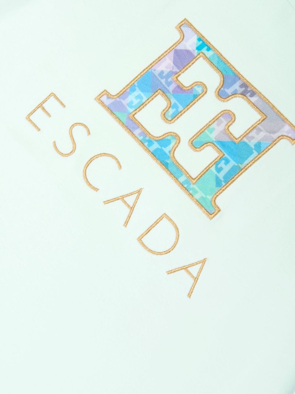 Shop Escada Logo-embroidered T-shirt In Blue