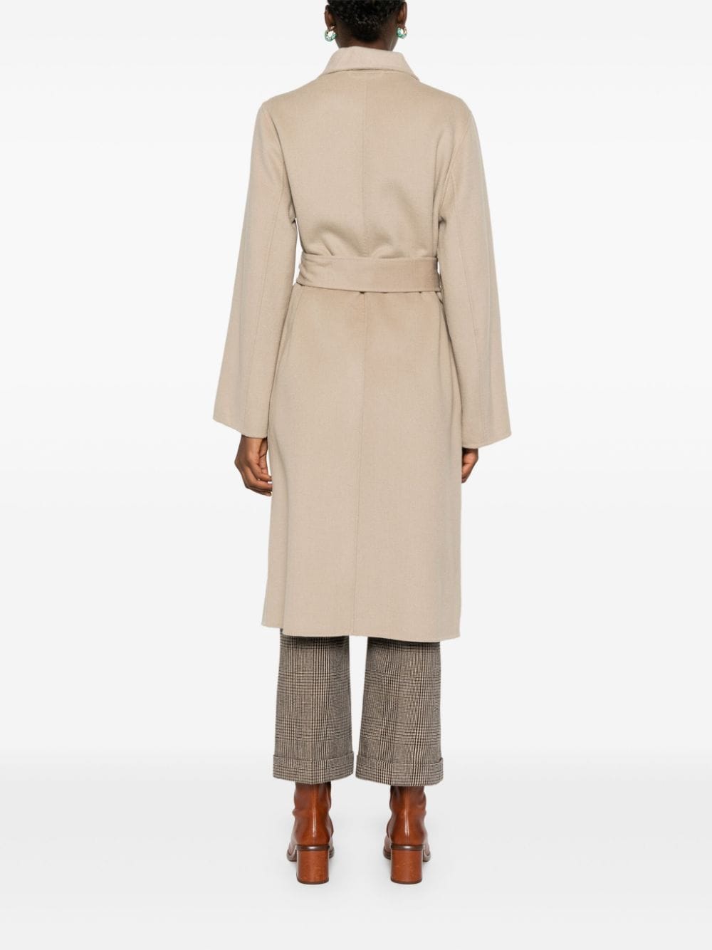 Shop Karl Lagerfeld Double-face Wool Coat In Brown