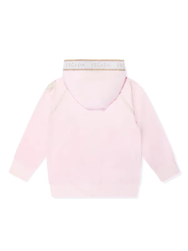 Escada Kids logo embroidered Hoodie Pink FARFETCH PH