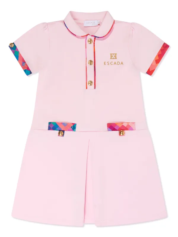 Escada Kids contrasting trim Dress Pink FARFETCH AE