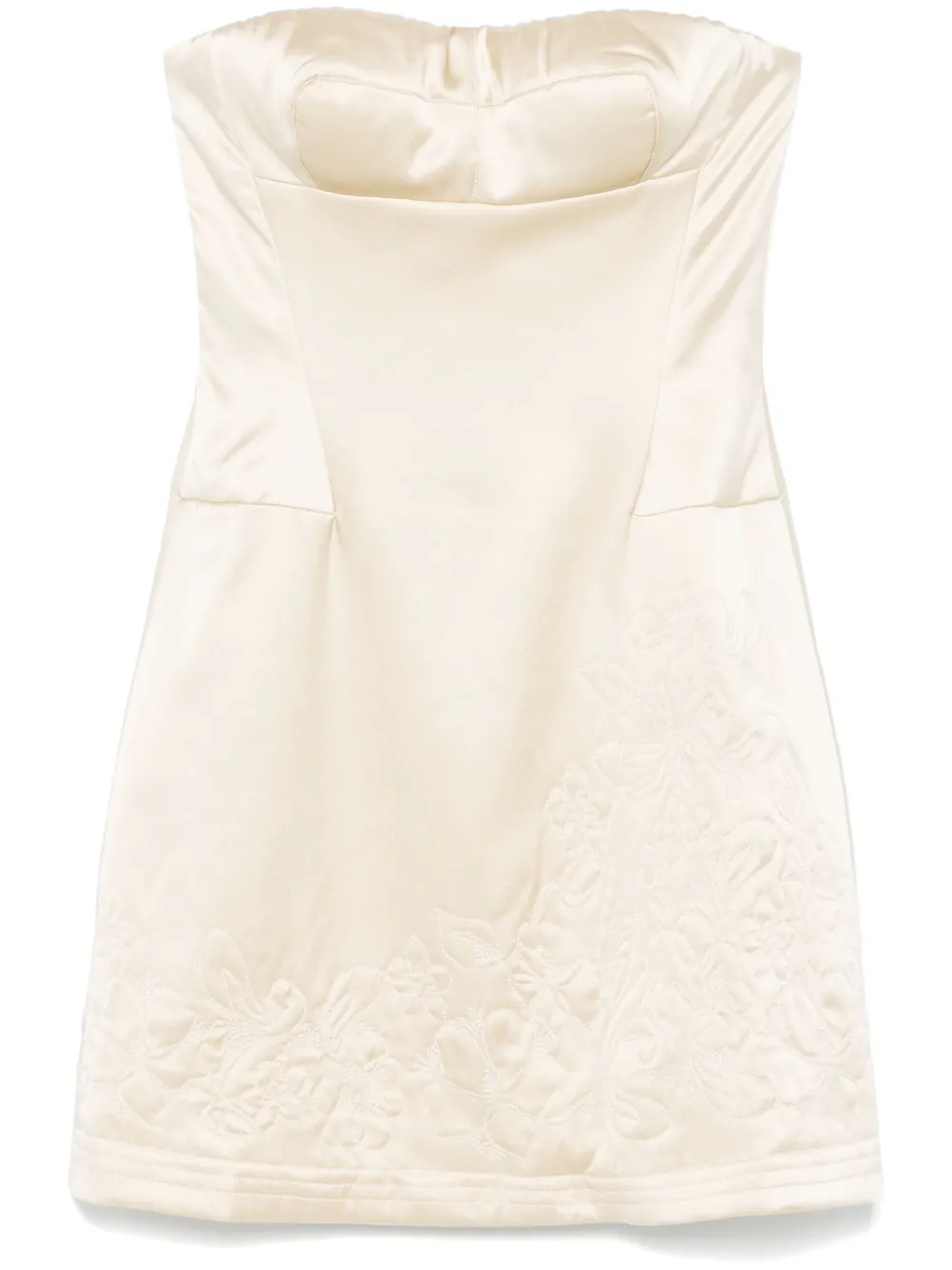 Ermanno Scervino Mini-jurk met geborduurde bloemen Beige