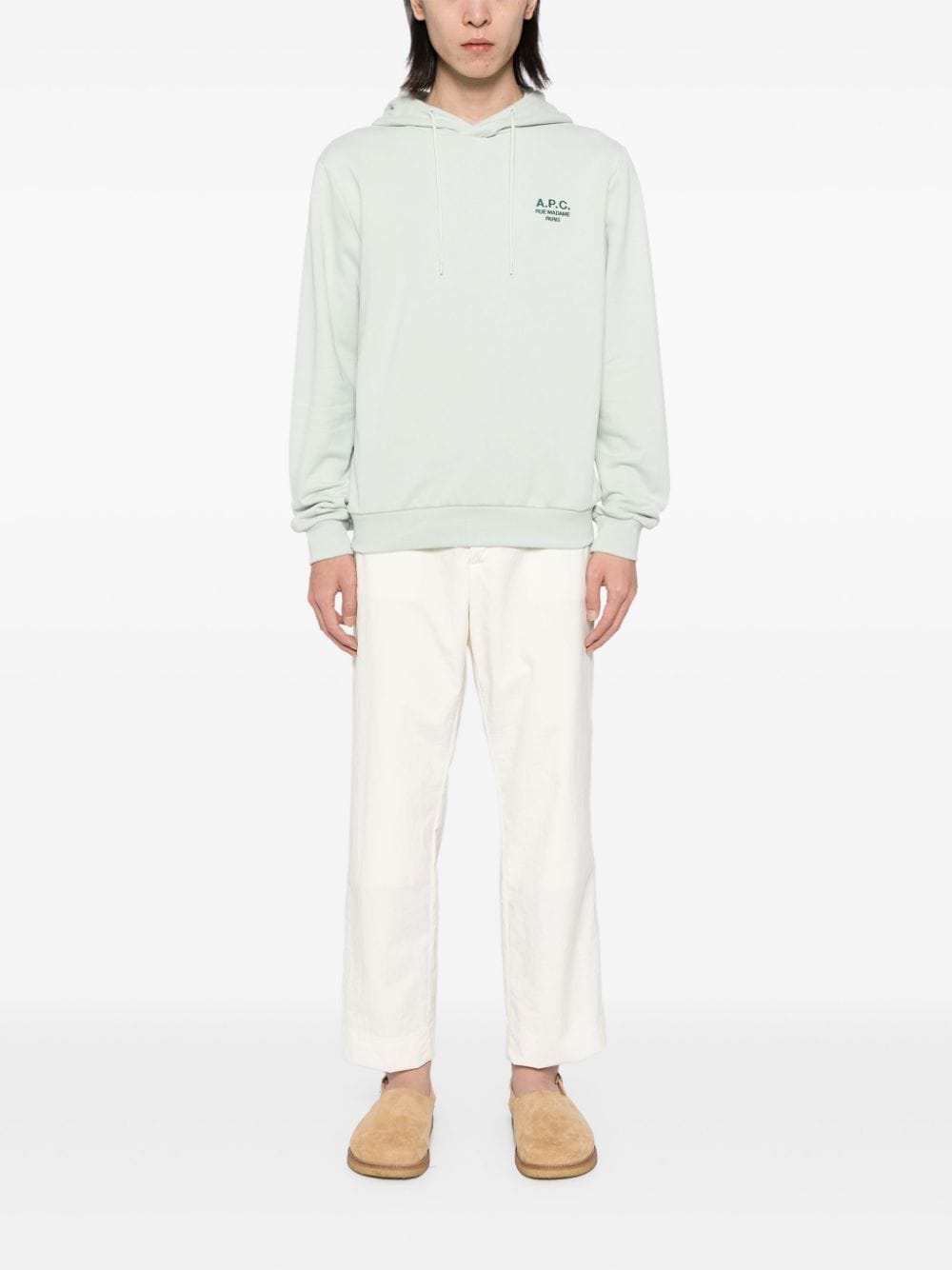 A.P.C. Hoodie met geborduurd logo - Groen