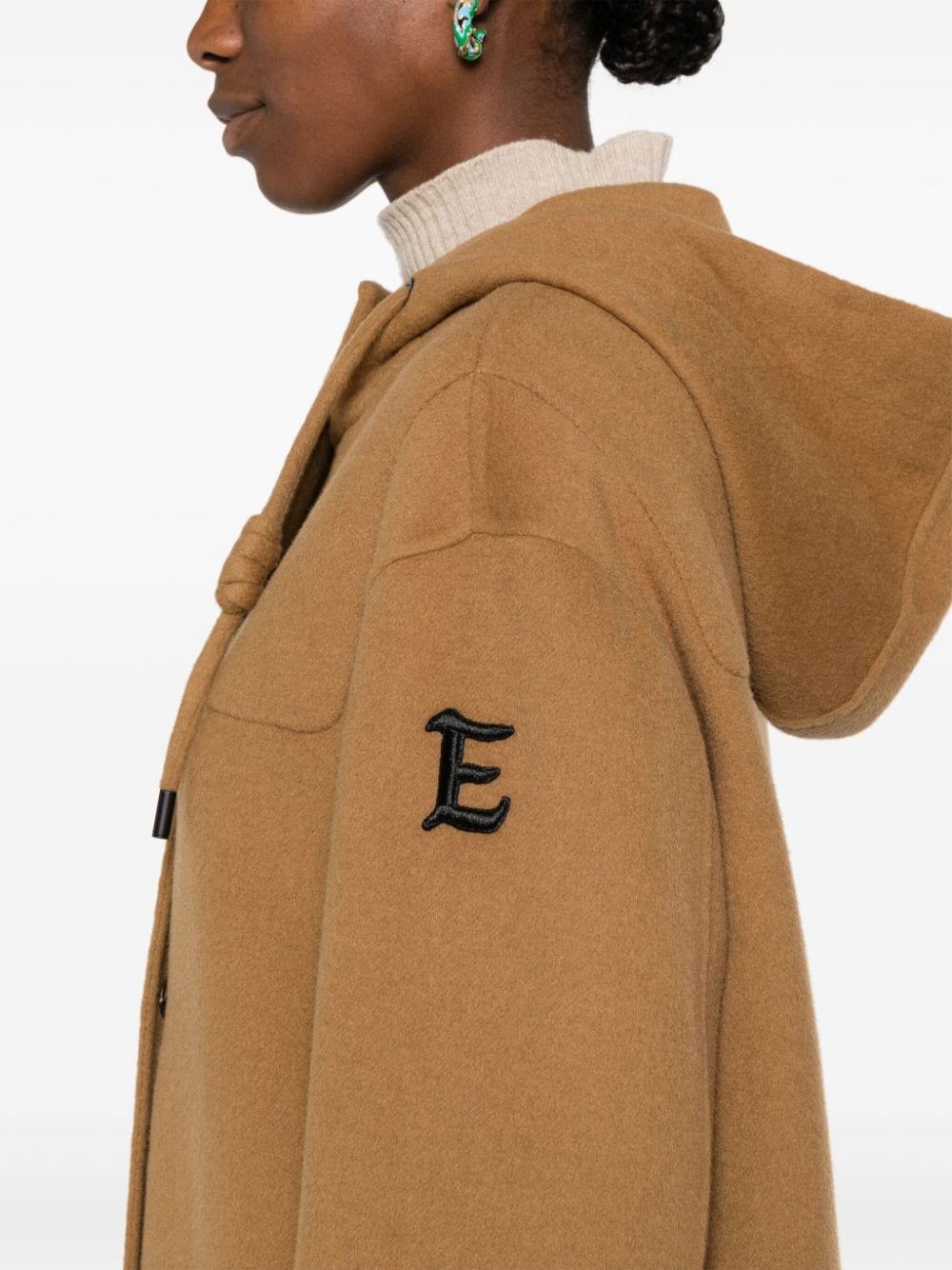 Shop Ermanno Firenze Felted Coat In Brown