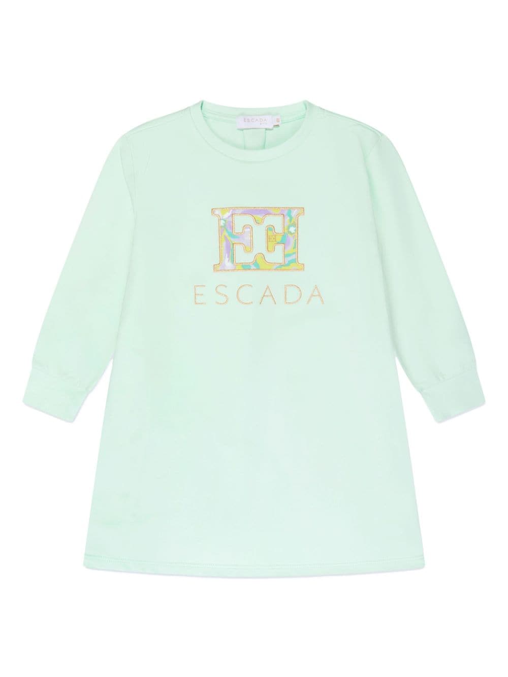 Escada Kids logo-embroidered sweatshirt dress - Blu