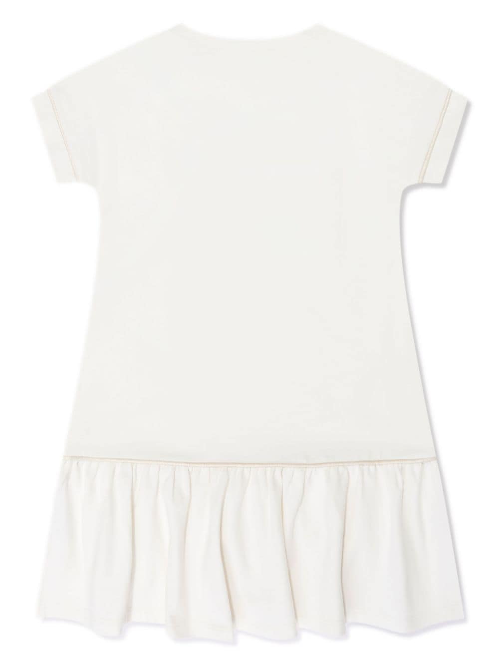 Escada Kids logo-embroidered peplum dress - Wit