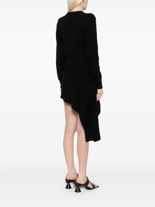 black long sleeve ruched asymmetric knitted dress Black Knitted Dress, Asymmetrical Dress, Long Dress, Pencil Dress, Fitted Dress, Bodycon Dress, Long Sleeve Dress, Plus Size Dress