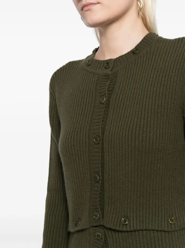 GUCCI リブ編みカーディガン Mサイズ オリーブグリーン GUCCI リブ編みカーディガン Mサイズ オリーブグリーン