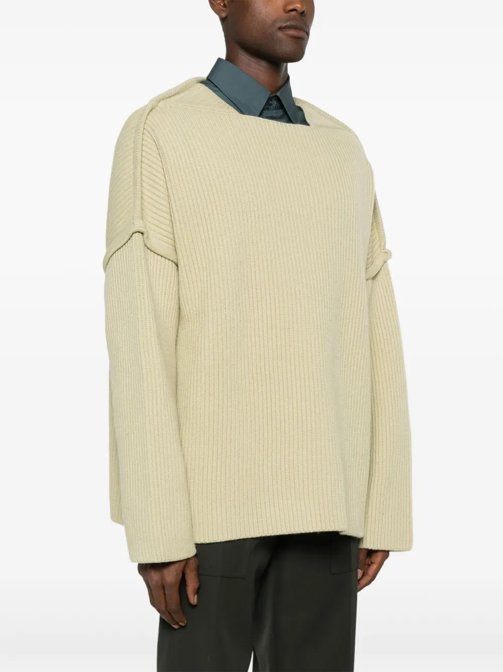Jil Sander Geribbelde sweater Groen