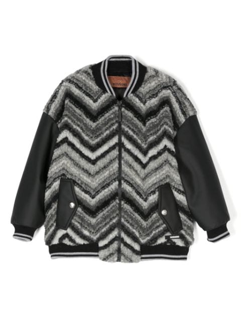 chevron bomber jacket