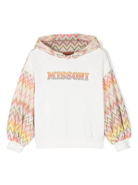 Missoni Kids Moletom com capuz e estampa chevron