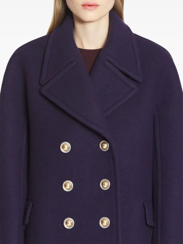 Lanvin double-breasted Wool Peacoat | Blue | FARFETCH