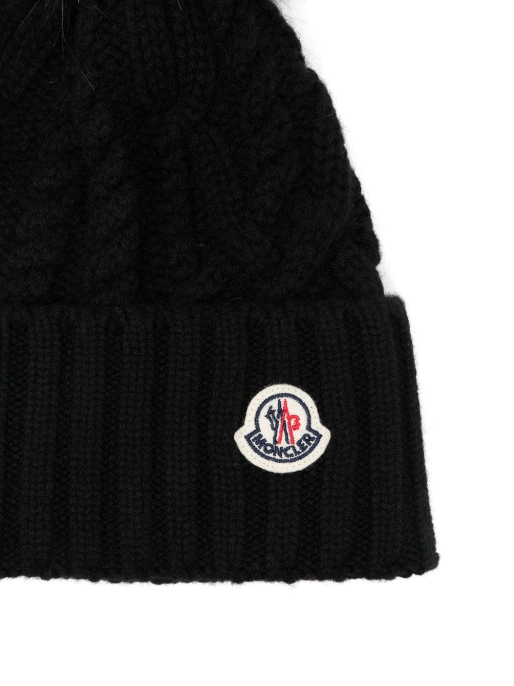 Moncler Muts met pompon - Zwart