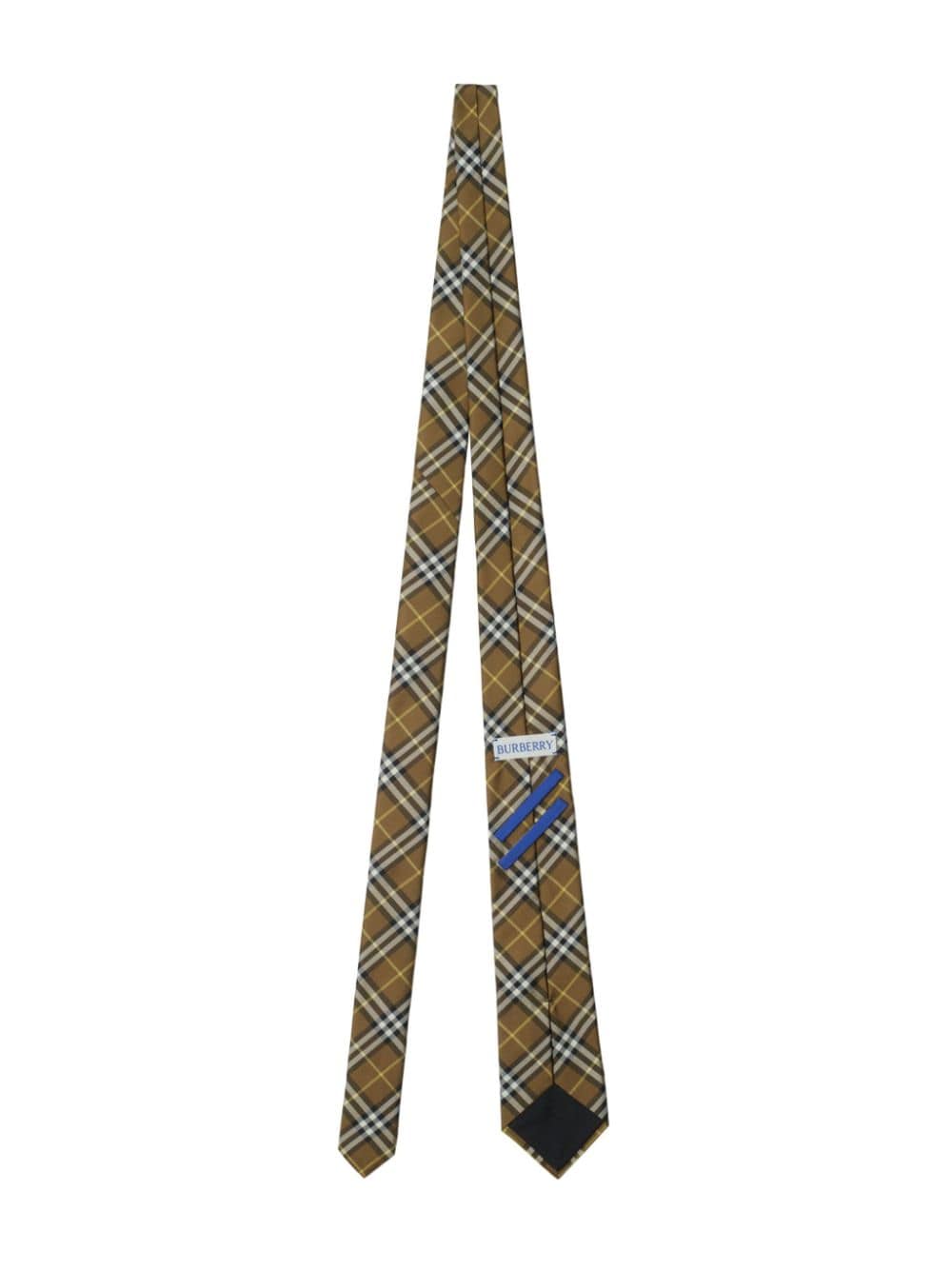 Burberry check silk tie - Groen