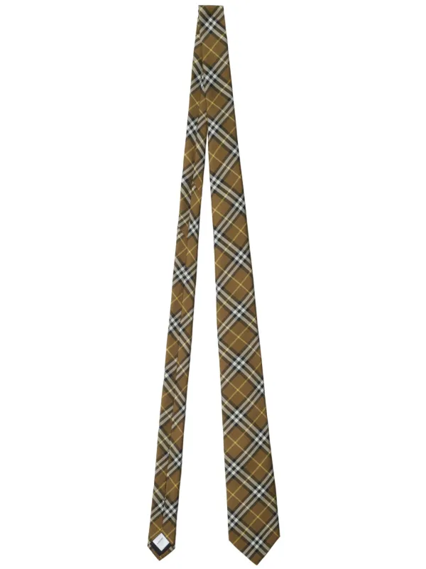 Burberry Check Silk Tie Green FARFETCH JO