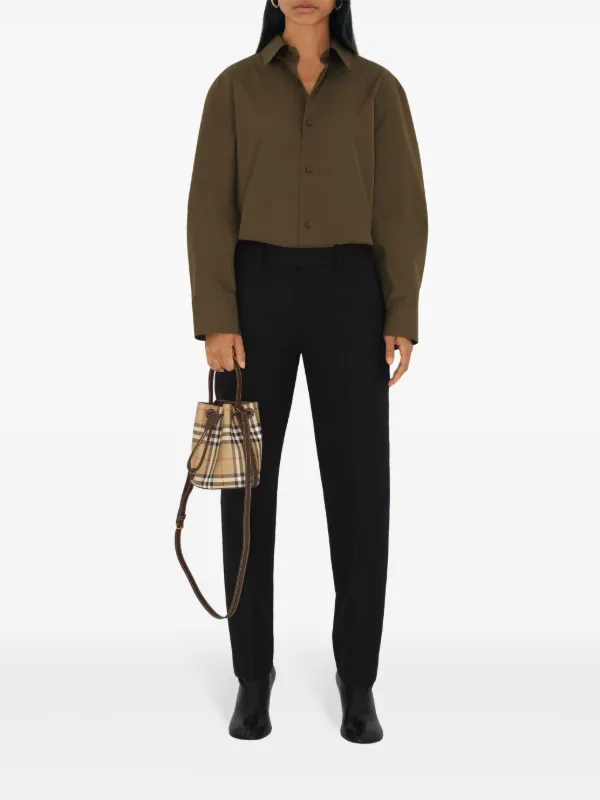 Burberry Checked Mini Bucket Bag | Neutrals | FARFETCH