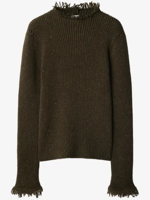 Burberry frayed wool jumper