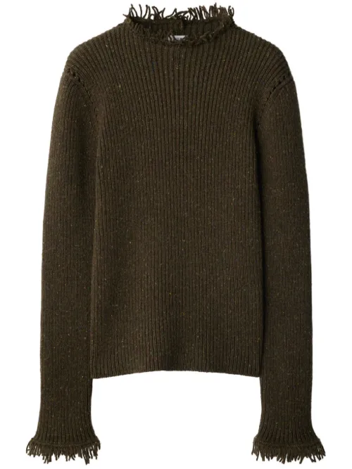 Pull en laine à bords francs - Burberry - Modalova