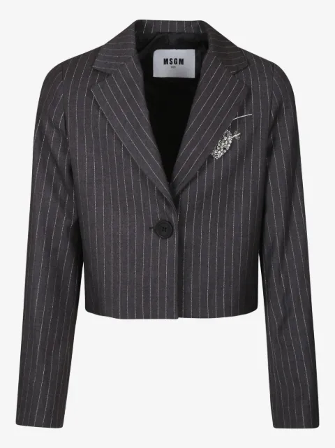 MSGM Kids pinstriped single-breasted blazer