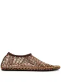 Christopher Esber Minette crystal ballerina shoes - Brown