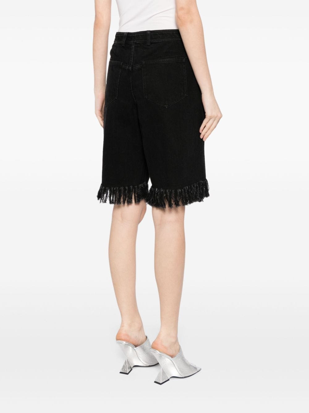 Shop Christopher Esber Deconstruct Denim Short In Black