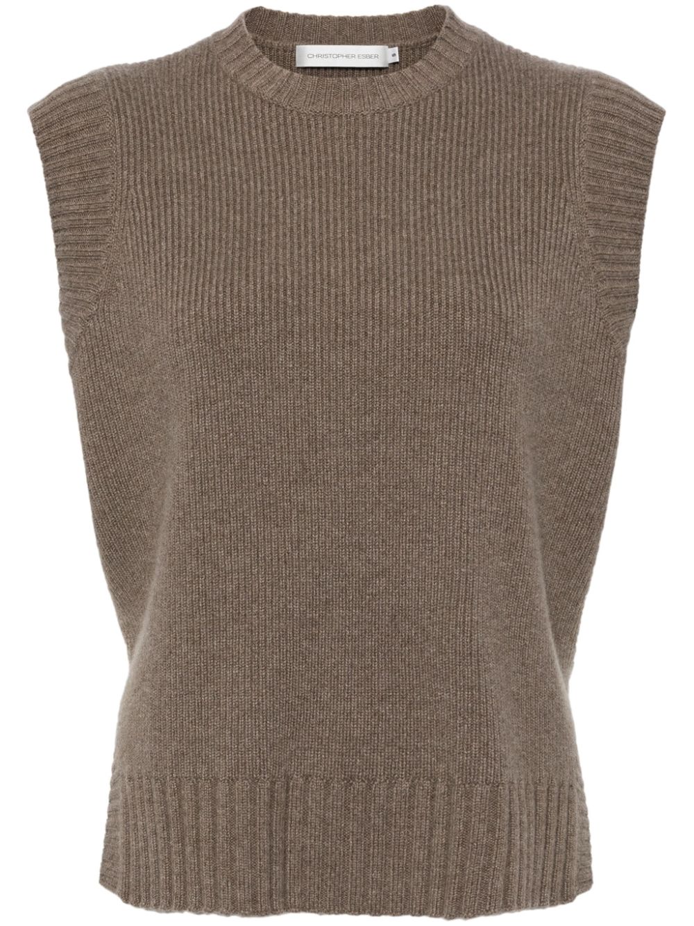 Christopher Esber cashmere cut away knitted top - Brown