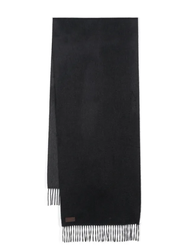 Canali Fringe-detail Scarf in Blue