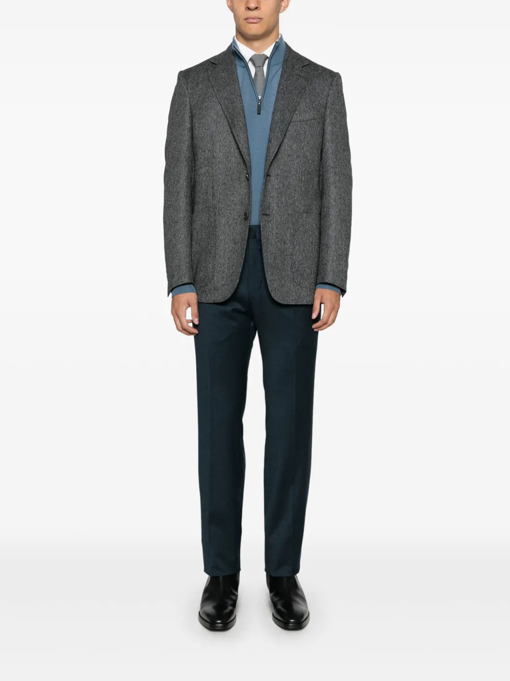 Canali Fijngebreide trui - Blauw