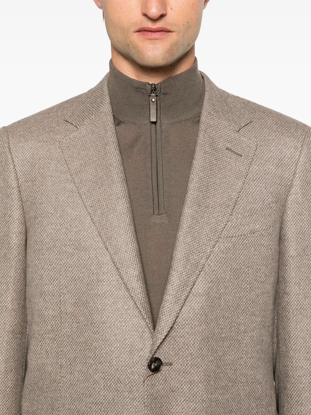Canali Blazer met enkele rij knopen Bruin