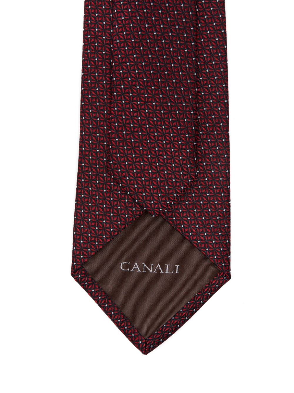 Canali Stropdas met geometrisch patroon - Rood