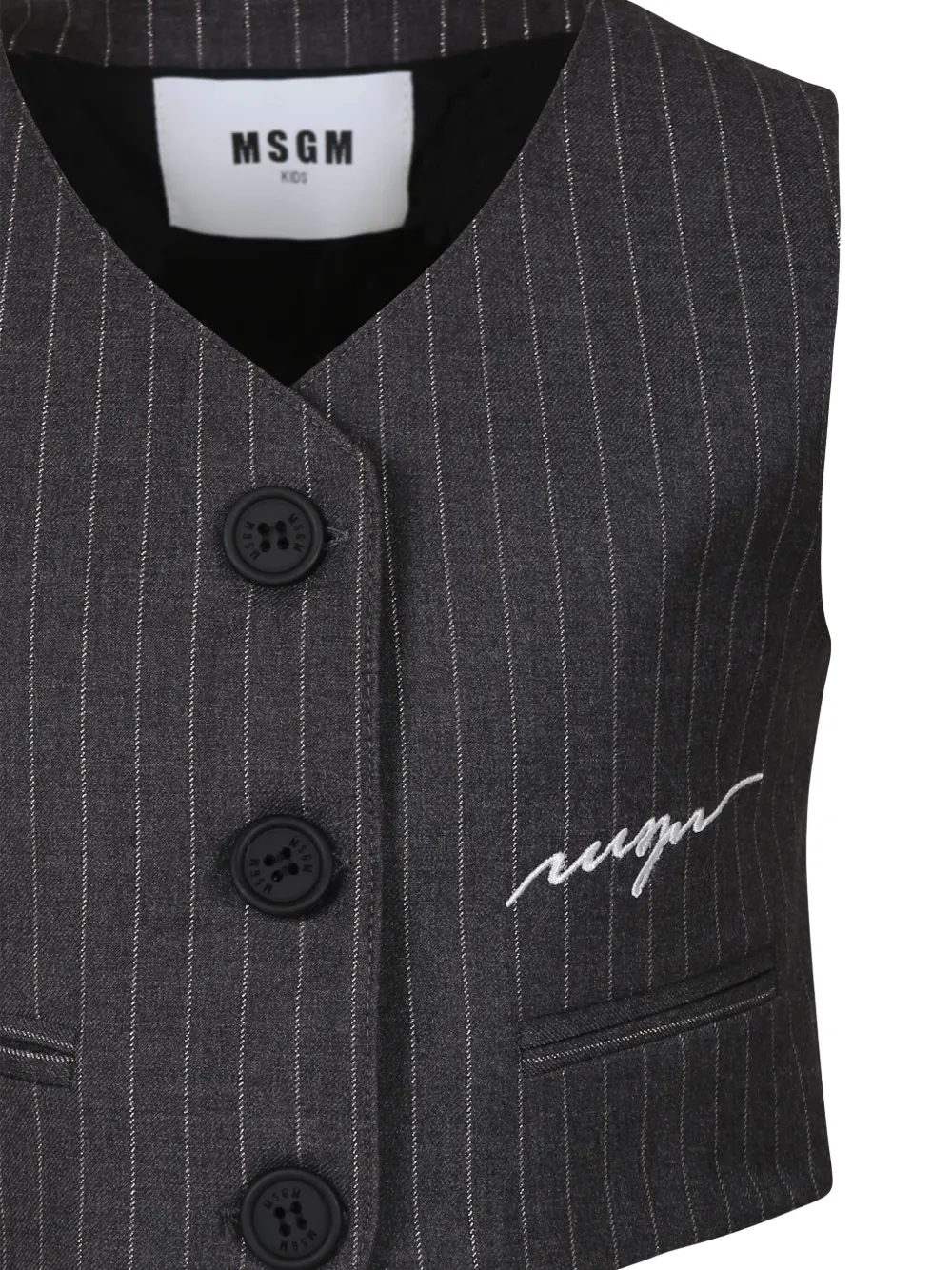 MSGM Kids Gilet met krijtstreep Grijs