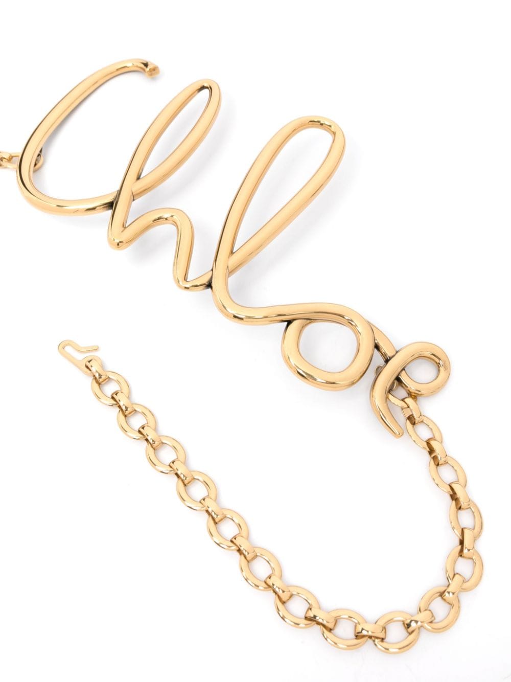 Shop Chloé Logo-plaque Belt In Gold