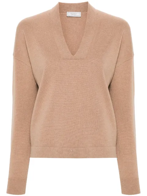 Peserico metallic-threading jumper