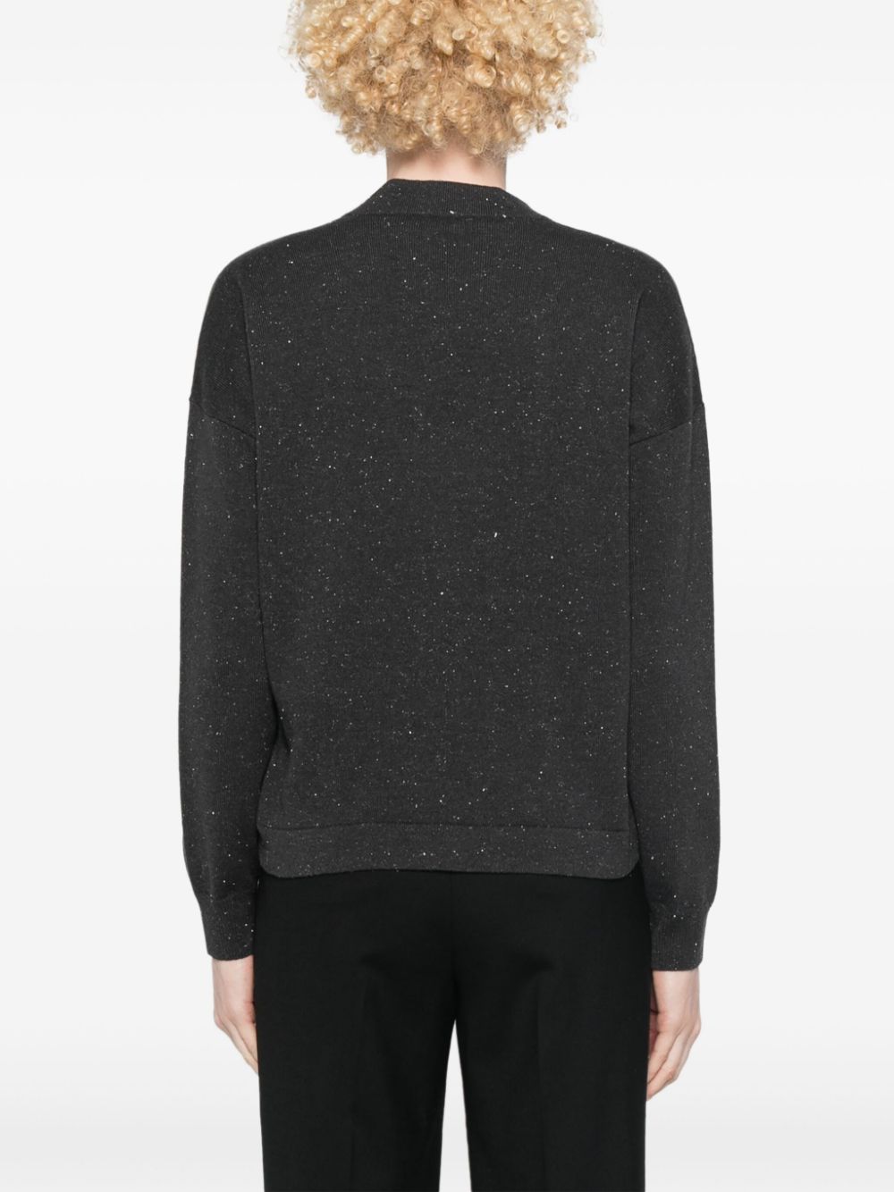 Shop Peserico Metallic-threading Jumper In Grey