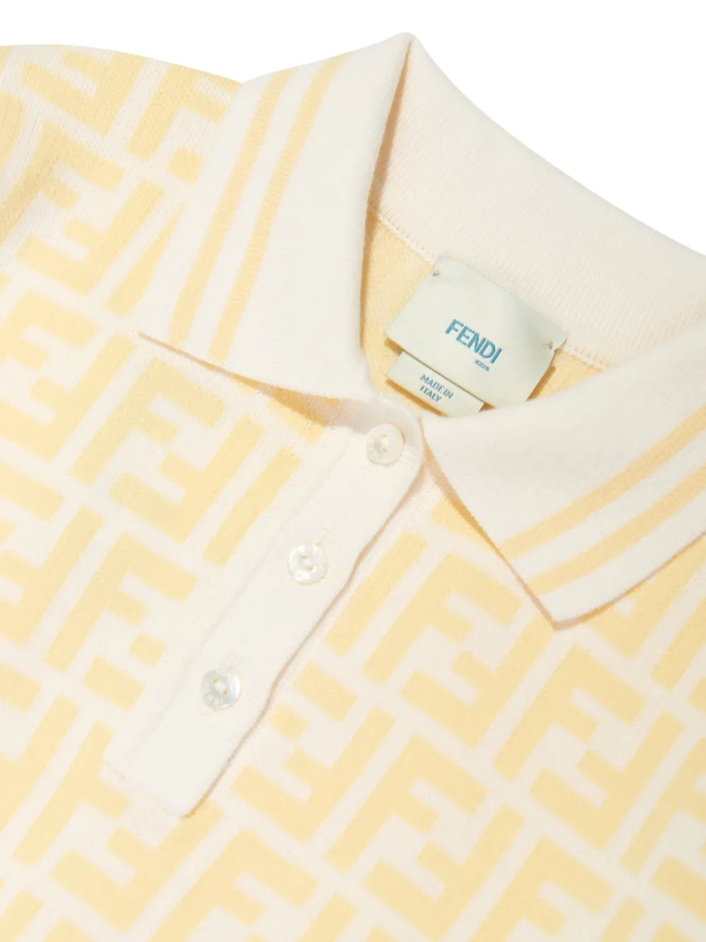 Fendi Kids Jurk met FF-print Geel