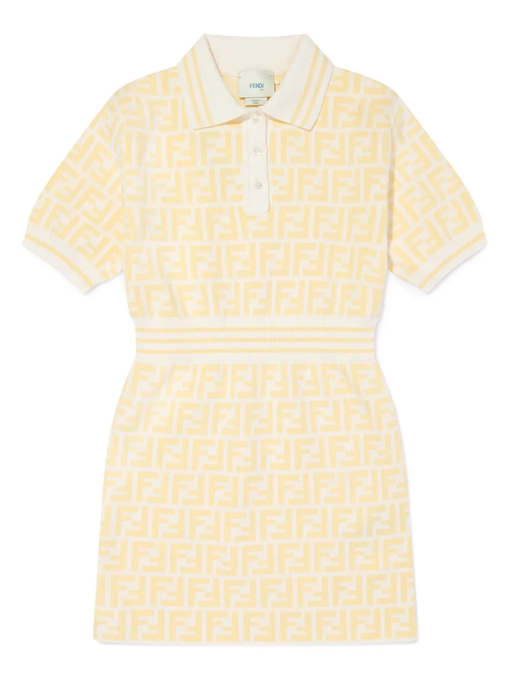 Fendi Kids Jurk met FF-print Geel