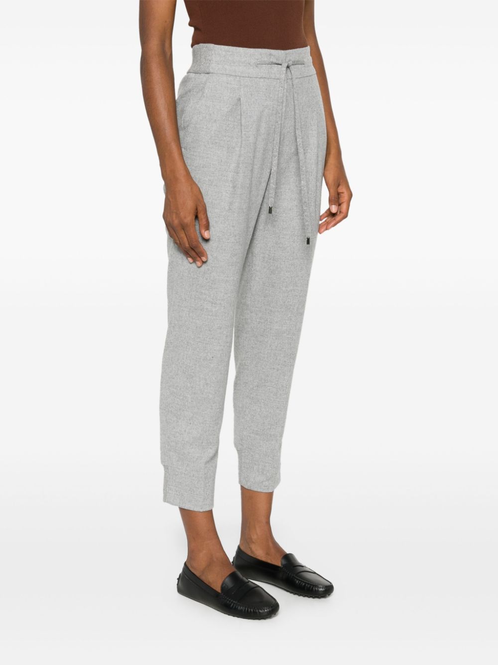 Shop Peserico Tapered Trousers In Grey