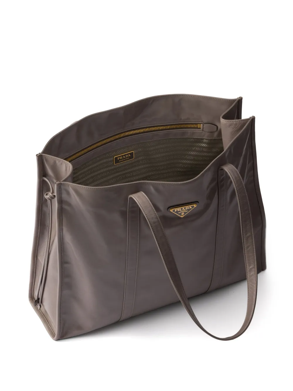 Prada レザー トートバッグ | グレー | FARFETCH JP