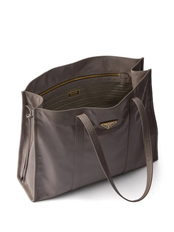 Prada レザー トートバッグ | グレー | FARFETCH JP