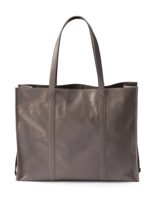 PRADA グレー レザー トートバッグ Prada レザー トートバッグ | グレー | FARFETCH JP