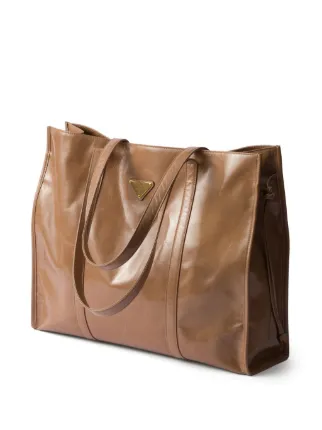Prada レザー トートバッグ | ブラウン | FARFETCH JP