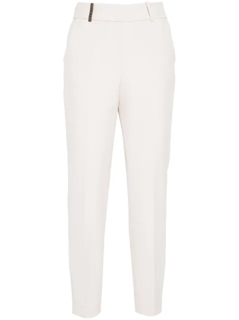 Peserico leather-tag trousers