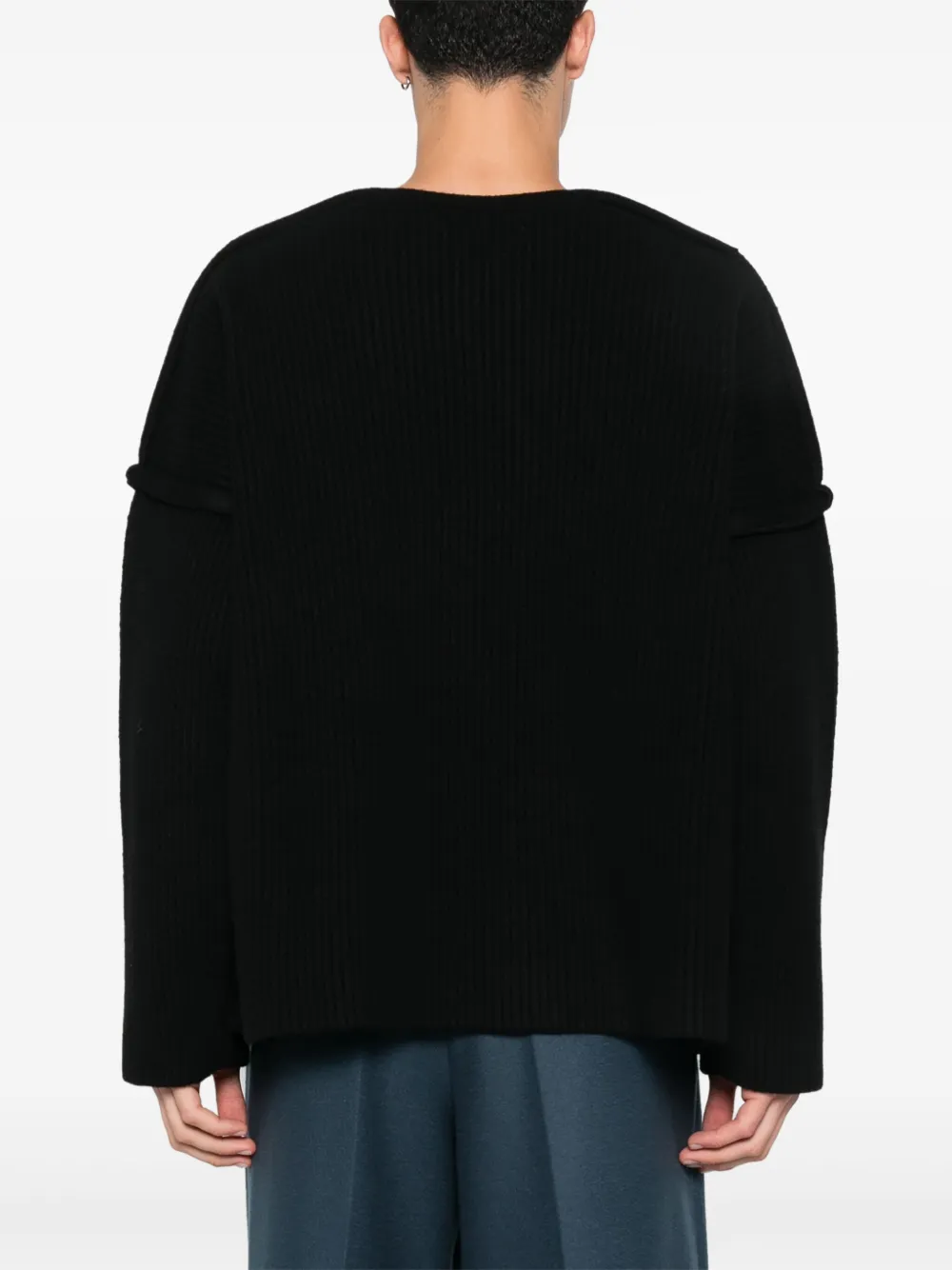 Jil Sander Geribbelde sweater Zwart